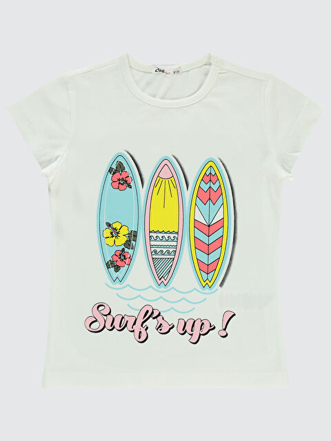 Civil Girls Kız Çocuk Tişört 6-9 Yaş Ekru - S000367962-19965