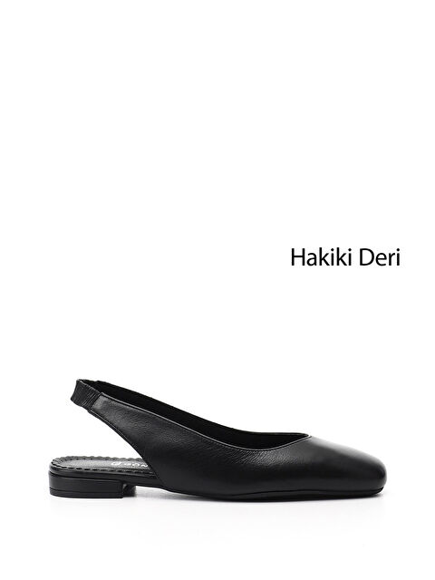 GÖNDERİ(R) Kadın SİYAH Arkası Açık Hakiki Deri Babet - S000493549-19351