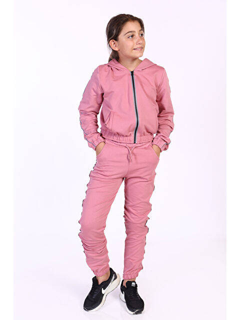 Toontoykids Kız Çocuk Reflektör Detaylı Kapüşonlu Eşofman Takımı - S000270695-20028