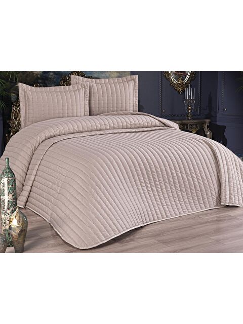 Çeyiz Diyarı Dublin Çift Kişilik Kapitoneli Yatak Örtüsü Cappucino - S000496508-19413