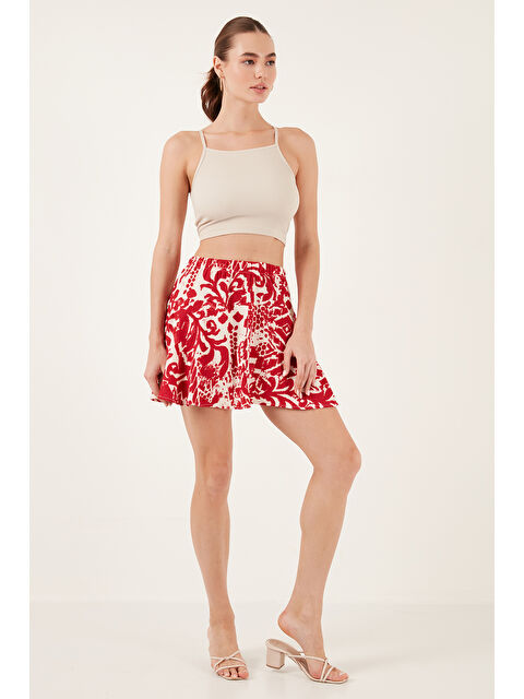 Lela Desenli Slim Fit Mini Kadın Şort Etek 5869020 - S000348243-19951