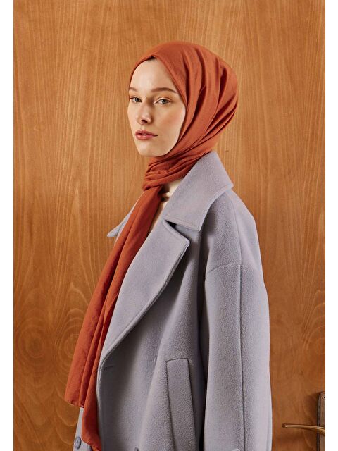 Fresh Scarfs Pamuk Crash Şal Kiremit - S000420477-18657