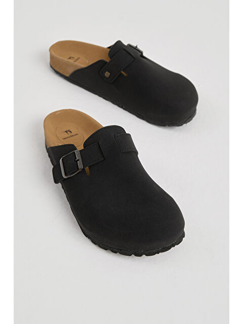 TONNY BLACK Erkek Siyah Kalın Poli Taban Tokalı Önü Kapalı Terlik - S000493926-19351