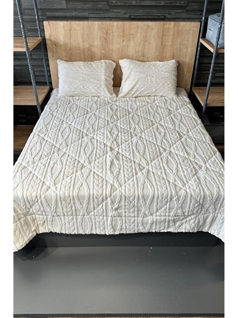 Çeyiz Diyarı Ivy Çift Kişilik 220x240 cm Yatak Örtüsü Krem - S000496518-19966