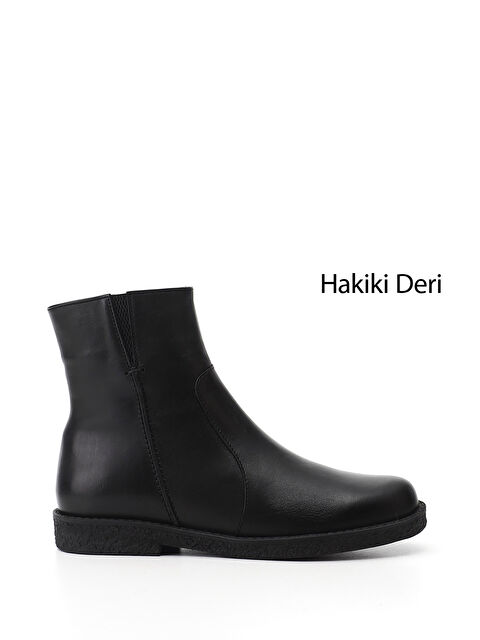 GÖNDERİ(R) Kadın SİYAH Fermuarlı Kauçuk Taban Hakiki Deri Bot - S000493562-19351