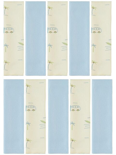 Civil Baby Baskılı (20*20) 10 Lu Ağız Bezi ve Mendili - Mavi Standart - S000504459-17234