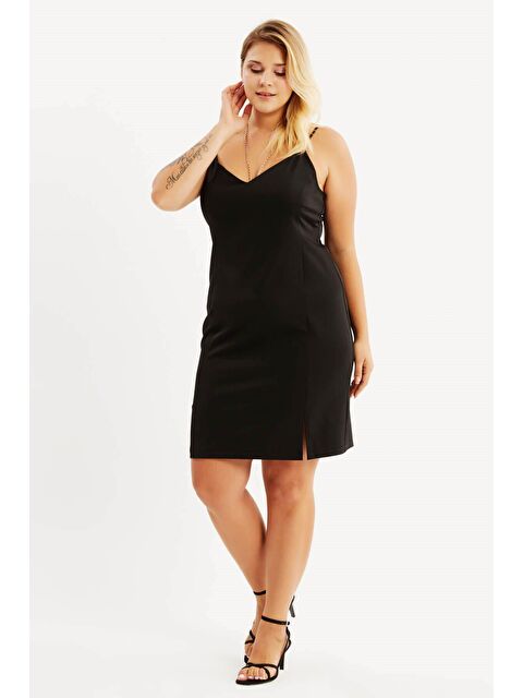 Mylinemoda İp Askılı Yırtmaçlı Elbise - S000239510-19351