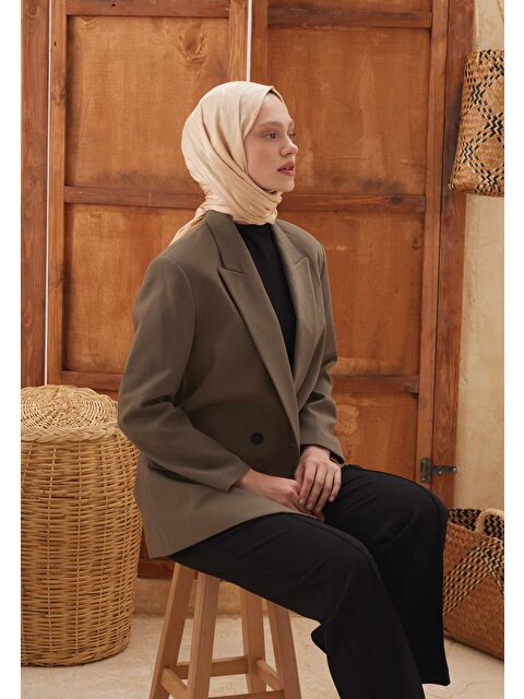 Fresh Scarfs Wave Jakarlı Şal Nude - S000420479-26411