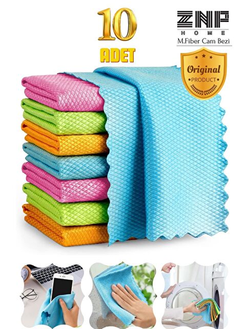 Znp Home Clean | Microfiber 40x40 Cm 10'lu Baklava Desen Cam Temizlik Bezi - S000206100-20013