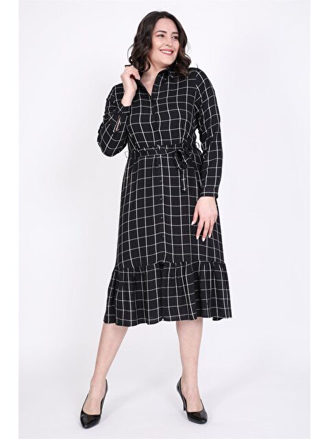 Mylinemoda Eteği Fırfırlı Gömlek Elbise - S000239435-19351