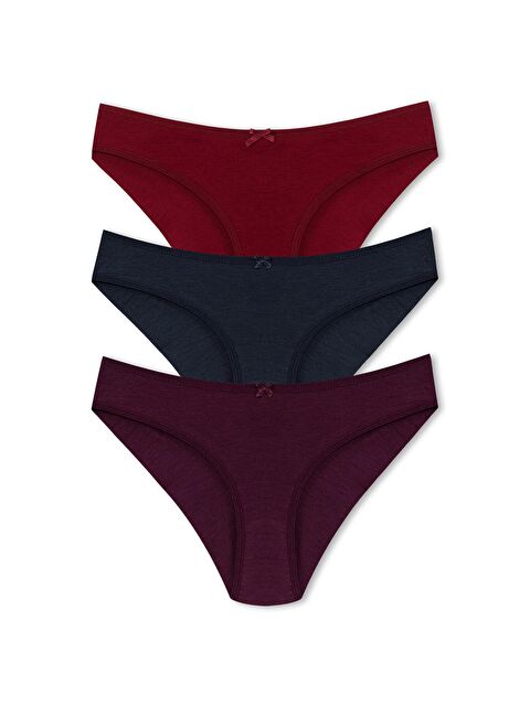 Hnx Pamuklu Arkası Çift Kat Slip Kadın Külot 3'lü - S000130592-37253