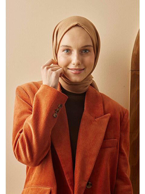 Fresh Scarfs Pamuk Crash Şal Sütlü Kahve - S000420477-4280