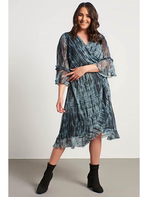 Mylinemoda Volanlı Şifon Astarlı Elbise - S000239437-18194