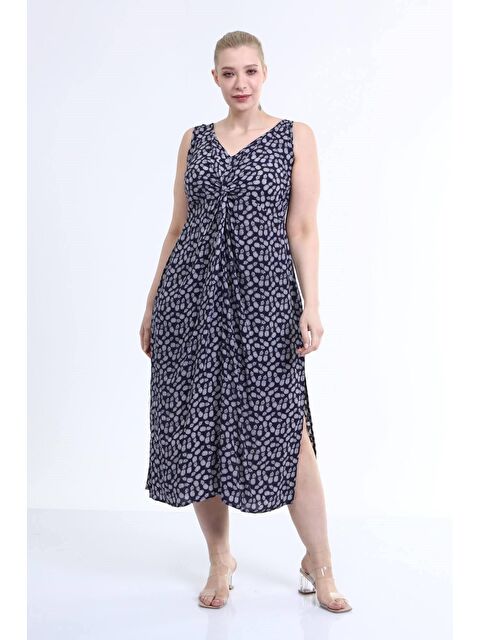 Mylinemoda Önü Düğüm Detaylı Askılı Elbise - S000239275-21164