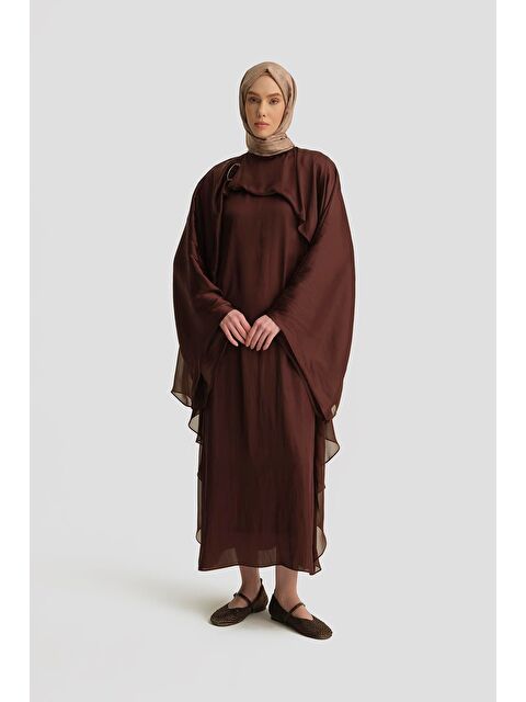 ARMİNE Omuz Tokalı Elbise 25Y9021 Açık Kahve - S000490425-19413