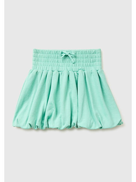 United Colors Of Benetton Kız Çocuk Mint Beli Lastikli Büzgü İpli Balon Kesim Etek