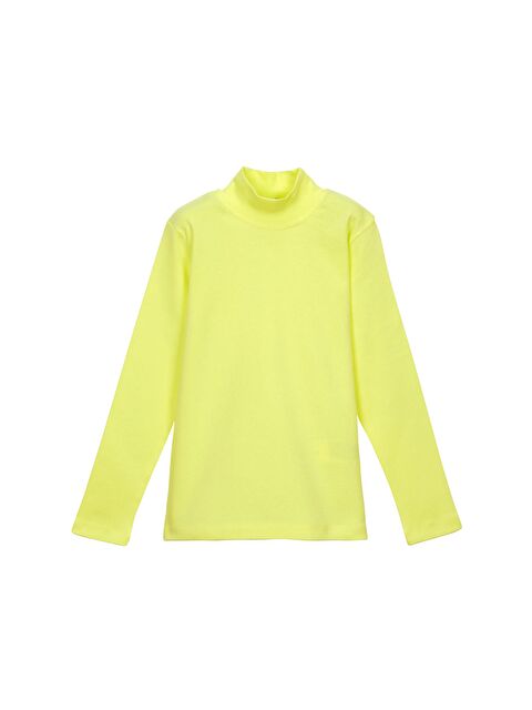 Lovetti Açık Sarı Kız Çocuk Yarım Balıkçı Uzun Kol Tişört - S000053858-20065