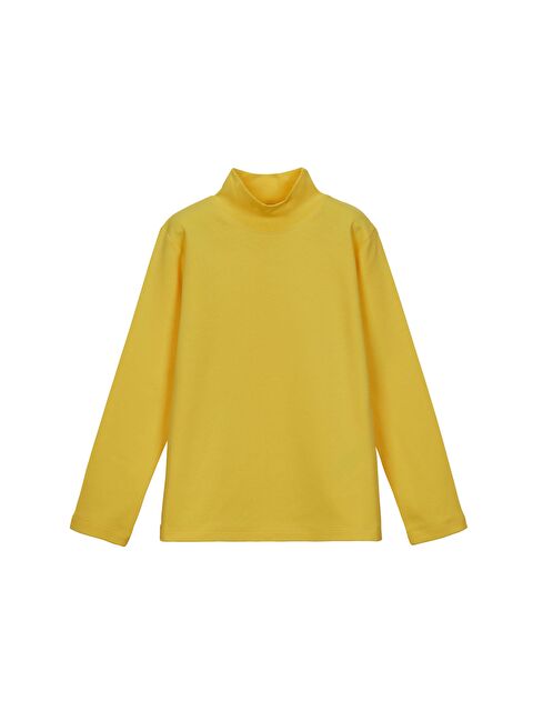 Lovetti Sarı Kız Çocuk Yarım Balıkçı Uzun Kol Tişört - S000053858-20072