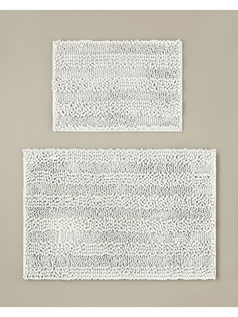 English Home Big and Tiny Kaydırmaz Taban Banyo Paspası Seti 60x90 + 40x60 cm Beyaz - S000530892-20063
