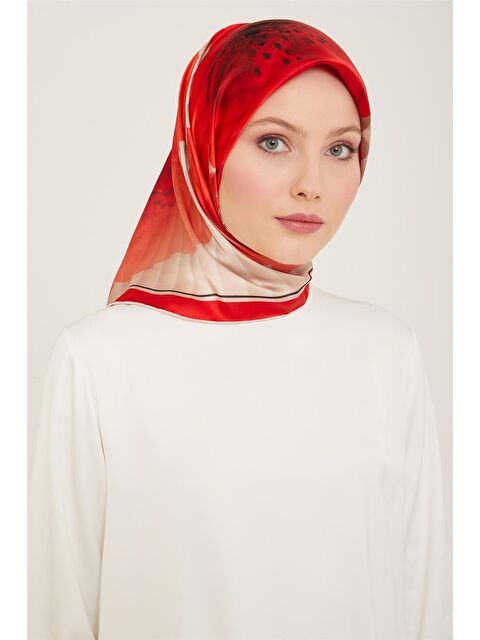 ARMİNE Çiçek Desenli Sura İpek Eşarp 24Ya9100 34 83 - S000500345-23173