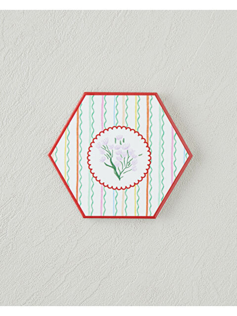 English Home Floral Stripe Seramik Bardak Altlığı 11 cm Renkli - S000531877-37243