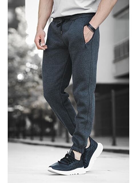 Oksit Vitaliy Pamuklu Kalın Üç İplik Şardonlu Fermuar Detaylı Basic Jogger Eşofman Altı - S000124660-33408