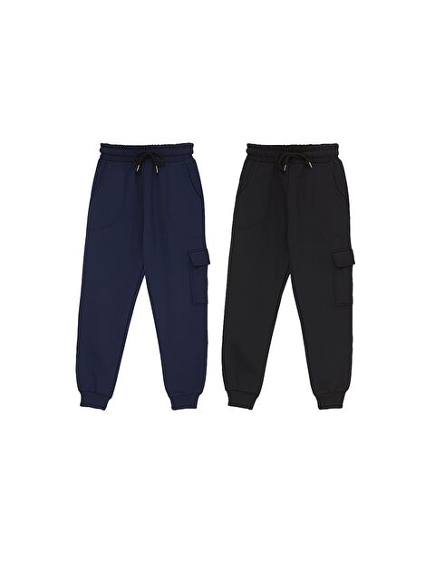 JackandRoy 2'li Eşofman Altı Jogger Kargo Cepli Çocuk Okul Pantolonu - S000466385-37436