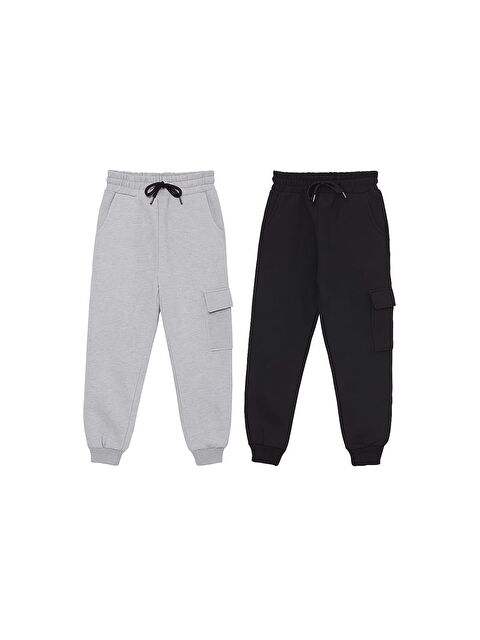 JackandRoy 2'li Eşofman Altı Jogger Kargo Cepli Çocuk Okul Pantolonu - S000466385-37430