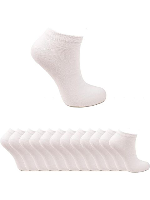 Ozzy Socks 12 Çift  Ekonomik  Pamuklu Beyaz Kadın Patik