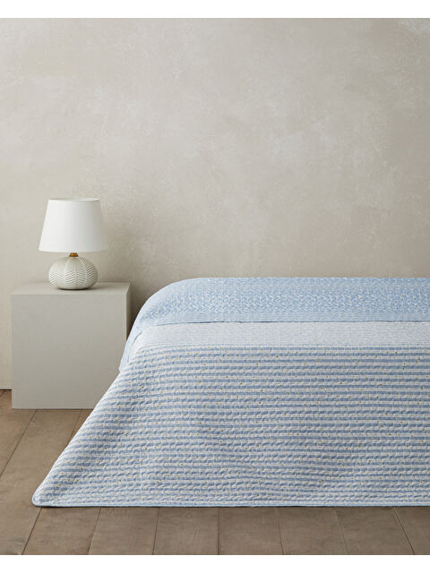 English Home Daisy Kamila Çift Kişilik Çok Amaçlı Örtü 200x220 cm Açık Mavi - S000531884-17437
