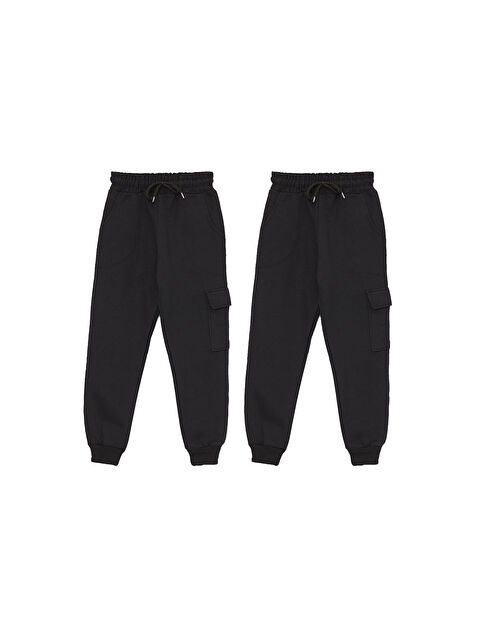 JackandRoy 2'li Eşofman Altı Jogger Kargo Cepli Çocuk Okul Pantolonu - S000466385-19351