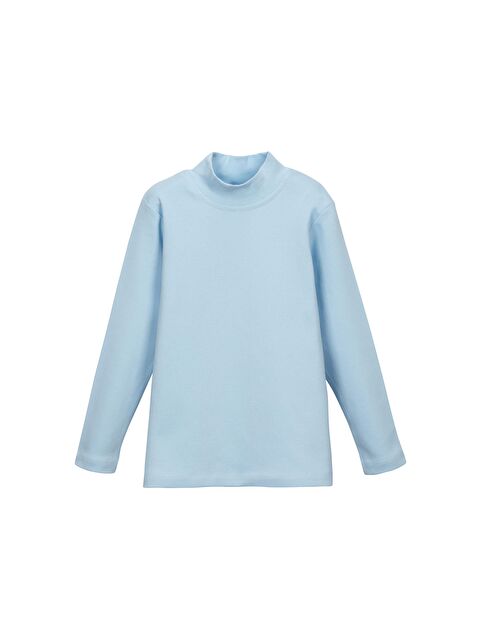 Lovetti Bebek Mavisi Kız Çocuk Yarım Balıkçı Uzun Kol Tişört - S000053858-3642