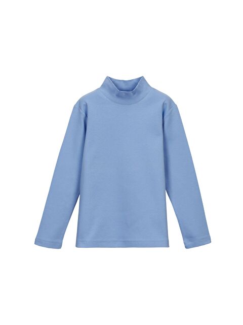 Lovetti Koyu Mavi Kız Çocuk Yarım Balıkçı Uzun Kol Tişört - S000053858-19393