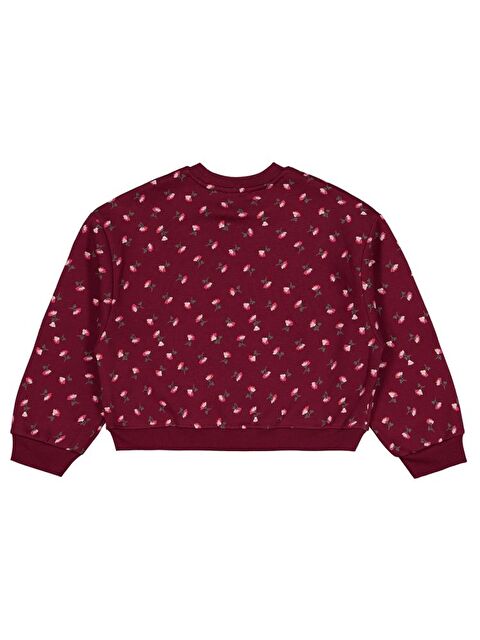 Civil Girls Çıtır Çiçek Desenli 10-13 Yaş Sweatshirt - Bordo 10-11 Yaş - S000485248-19952