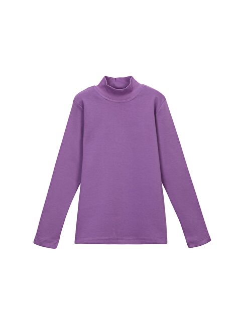 Lovetti Açık Mor Kız Çocuk Yarım Balıkçı Uzun Kol Tişört - S000053858-20038