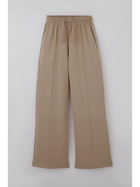 Breeze Kız Çocuk Eşofman Altı Çima Dikiş Detaylı Bağcık Aksesuarlı Cepli Bej (9-14 Yaş) - S000527300-19928