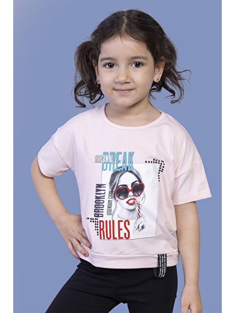 Toontoykids Kız Çocuk Dijital Baskılı Tişört