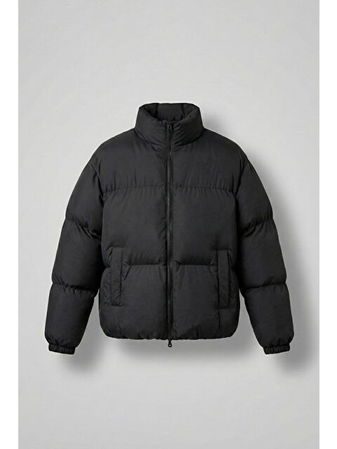 Abluka Online Erkek Regular Fit Dik Yaka Basic Şişme Mont Siyah - S000497635-19351