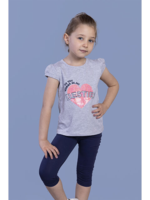 Toontoykids Kız Bestie Baskılı Pul İşlemeli Taytlı Takım - S000418960-20600