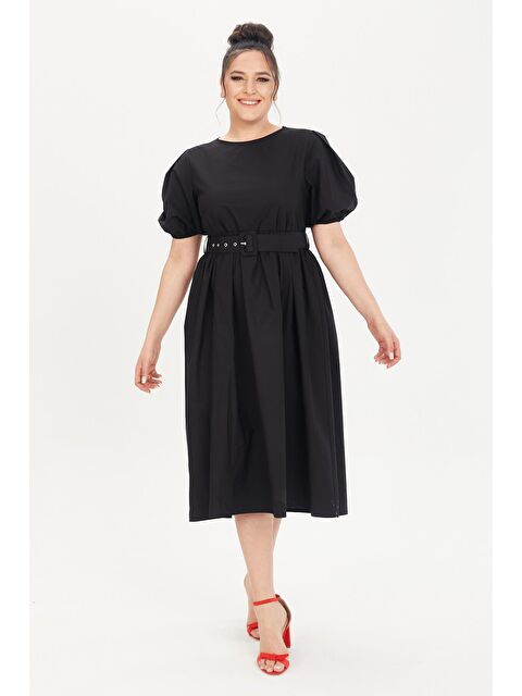 Mylinemoda Kemerli Poplin Elbise - S000239319-19351