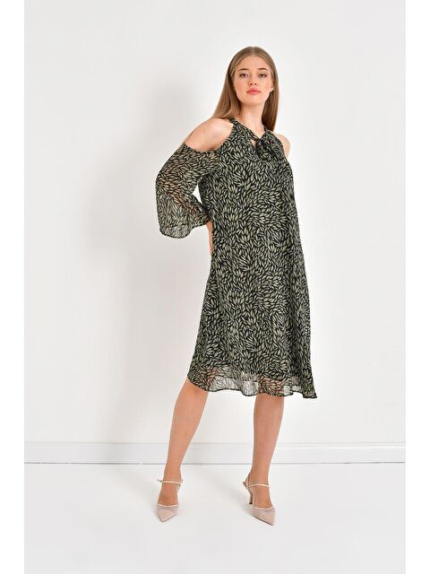 Mylinemoda Şifon Bağlama Detaylı Elbise - S000239263-18194