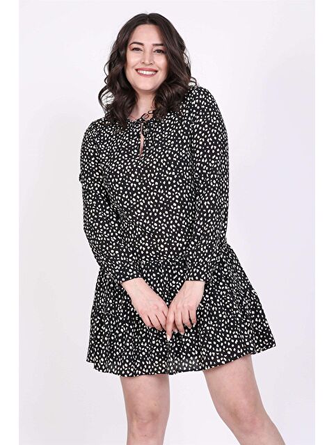 Mylinemoda Önü Bağcıklı Eteği Fırfırlı Elbise - S000239321-19351