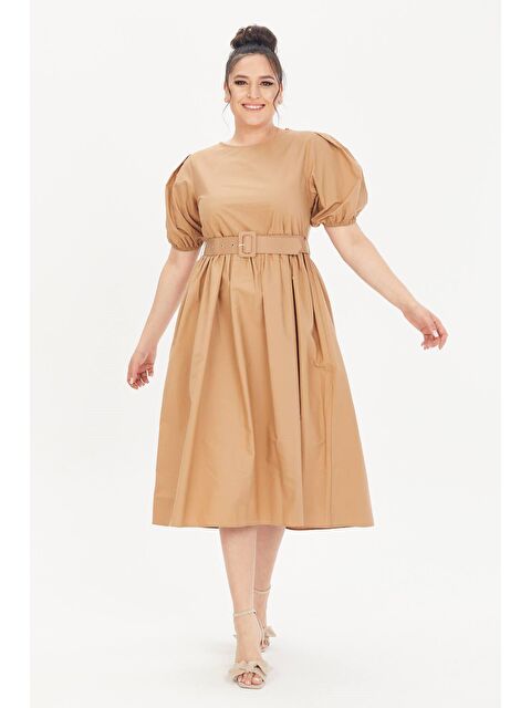 Mylinemoda Kemerli Poplin Elbise - S000239283-19928