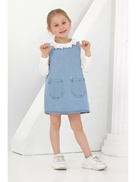 Eftelya Kız Çocuk 2'li Jean Elbise (Jean Elbise+Bady Sweat) 12169 - S000360922-17437