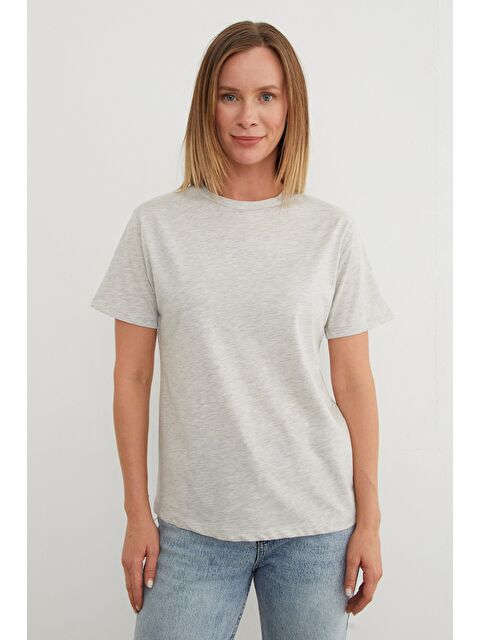 Fullamoda Basic Bisiklet Yaka Tişört - S000341858-74