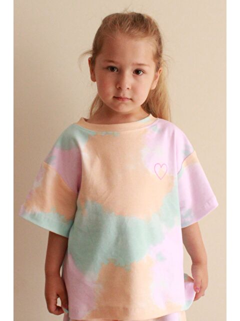 Oh La La Koala For Little Ones Batik Desenli Kalp Nakışlı Çocuk T-shirt