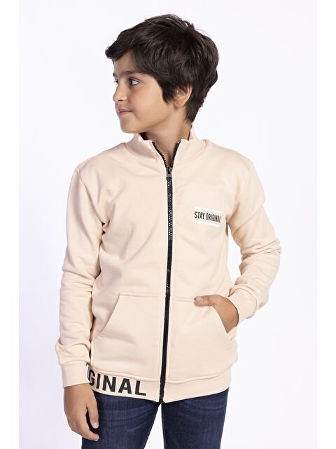 Toontoykids Erkek Çocuk Baskılı Kanguru Cepli Hırka