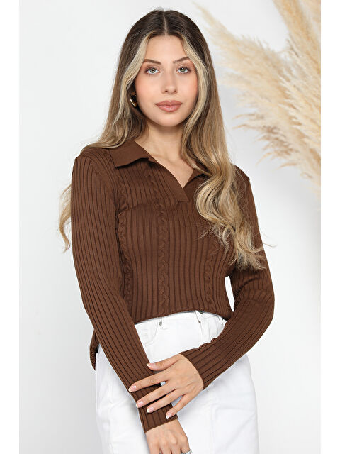 Gülseli Kadın Polo Yaka Triko Bluz (s-m-l Beden Uyumludur) - S000300418-19413