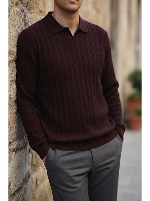 Mishar İtalia Polo Yaka Desenli Erkek Triko Kazak - S000491500-20036