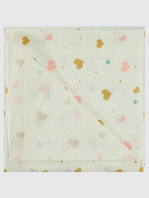 Civil Baby Renkli Kalp Empirme 75X75Cm Battaniye - Ekru Standart - S000494953-19965